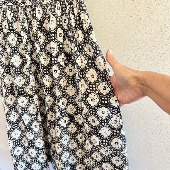 VINCE Dress Womens 6 Floral Print Knee Length Sundress Sleeveless Black - Picture 16 of 16